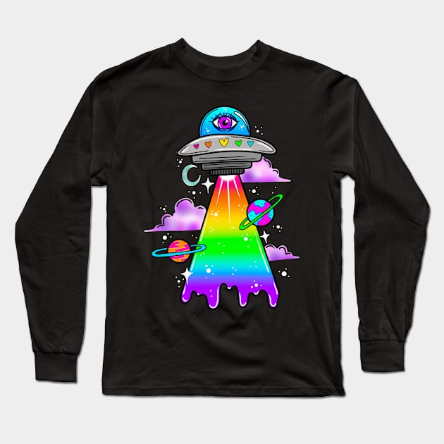 Trippy ufo Long Sleeve T-Shirt by Thisuniquevibe